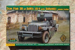 ACE 72278  2cm Flak 30 sfl Sd.Kfz.10/4 with Sd.Anh.51 ammo trailer